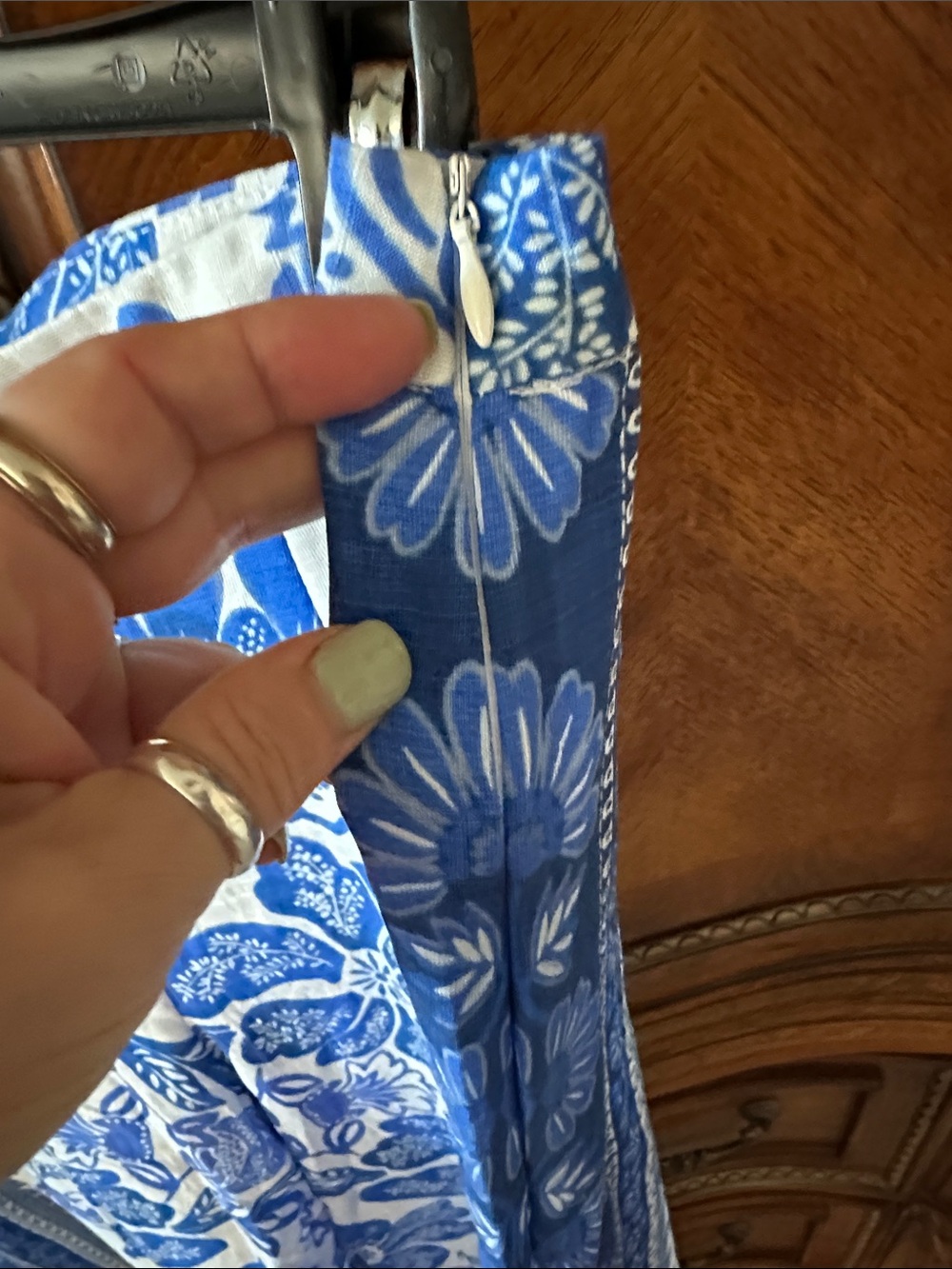 Blue and White Floral Maxi Skirt - Women - Picture 4 of 4